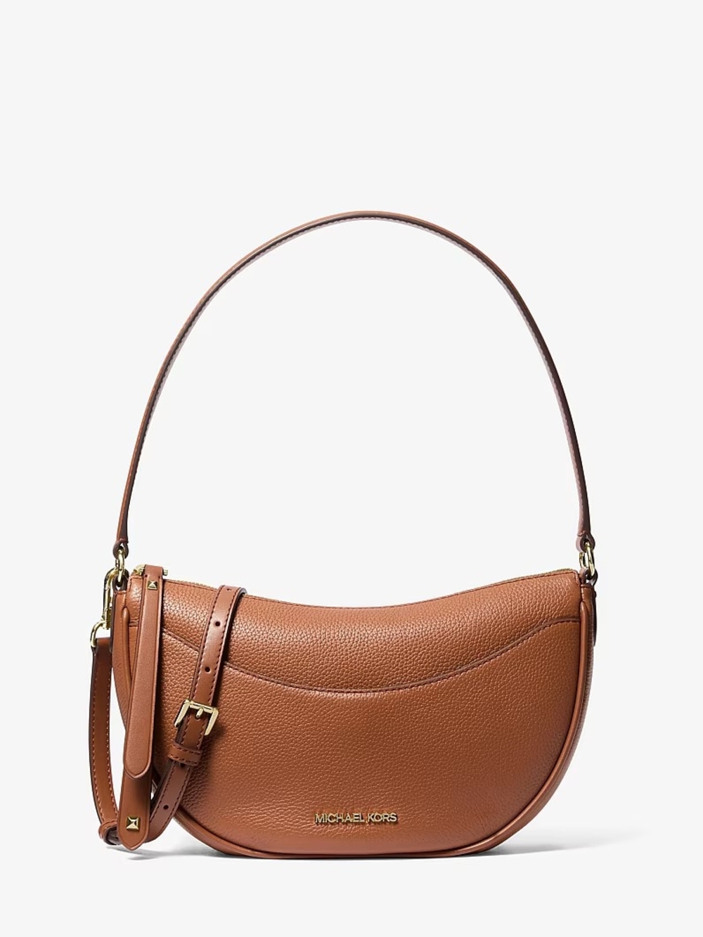 Michael Kors Brown Pebbled Leather Hobo Shoulder Bag